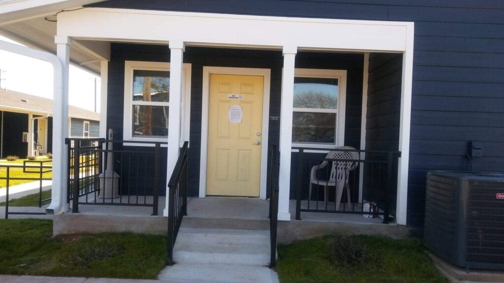 Electra Village — community center entrance